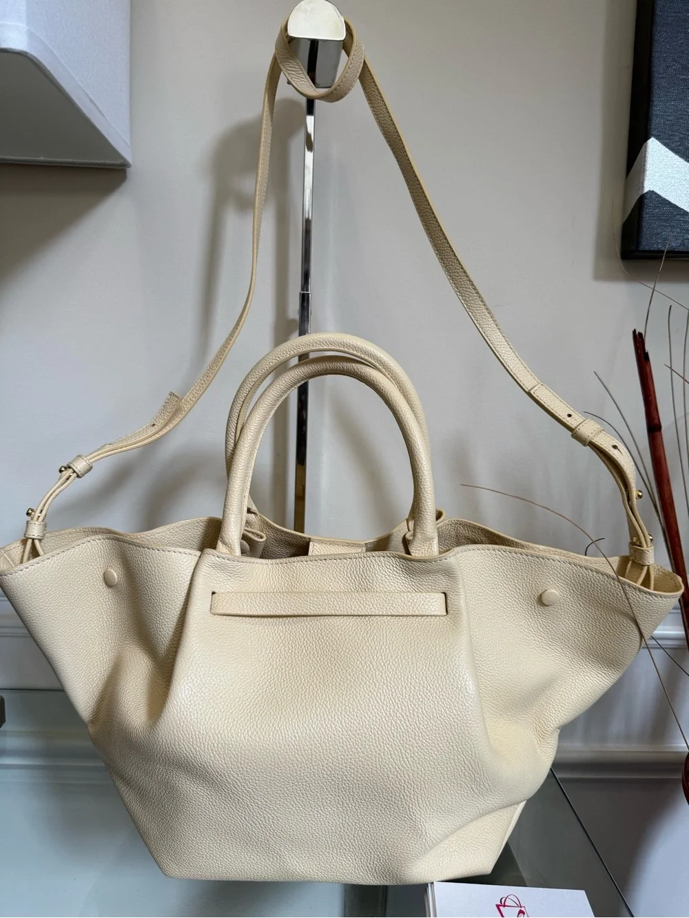 DeMellier Pale Yellow Leather Tote with Gold Hardware